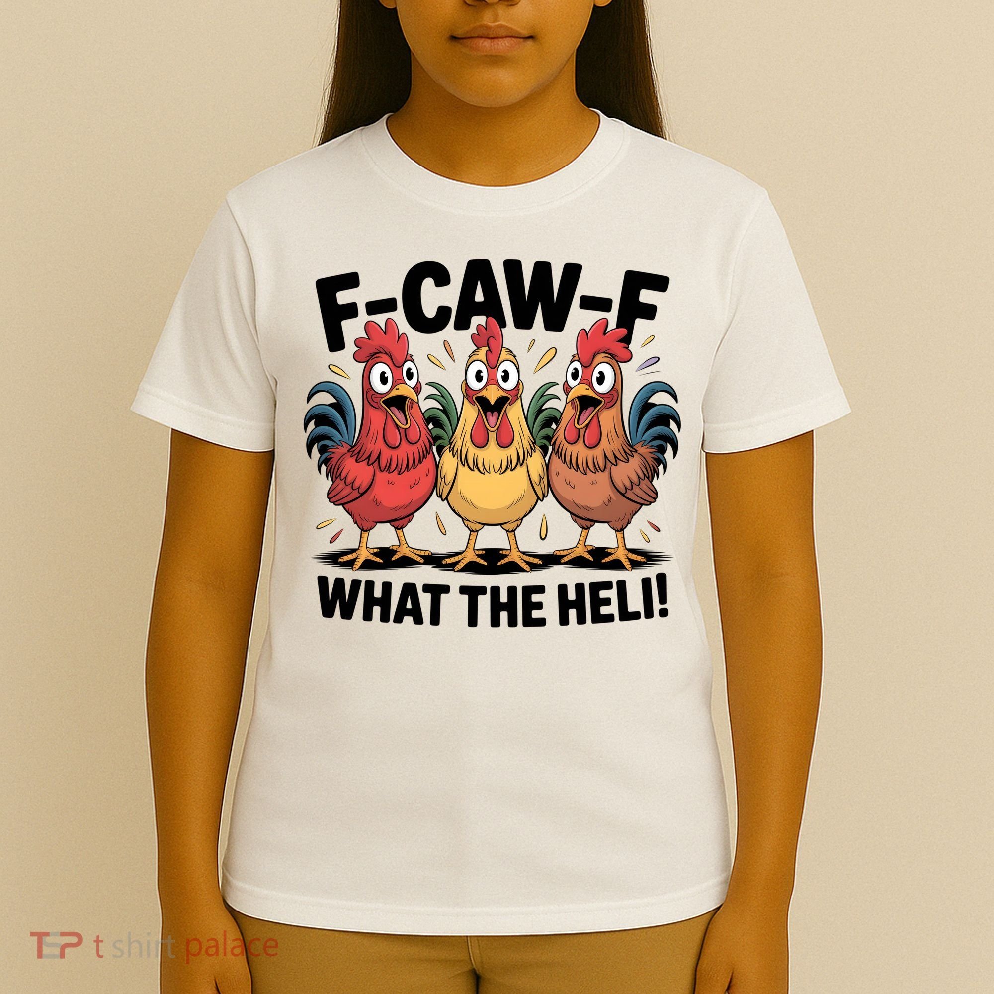 F-Caw-A What The Heli! Funny Chicken T-Shirt