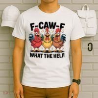F-Caw-A What The Heli! Funny Chicken T-Shirt thumb 6