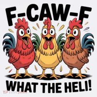 F-Caw-A What The Heli! Funny Chicken Mousepad thumb 1