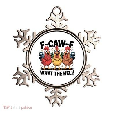 F-Caw-A What The Heli! Funny Chicken Ornament