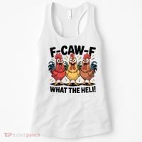 F-Caw-A What The Heli! Funny Chicken Women's Tank Top thumb 0