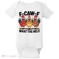 F-Caw-A What The Heli! Funny Chicken Baby Bodysuit thumb 0