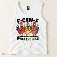 F-Caw-A What The Heli! Funny Chicken Tank Top thumb 2
