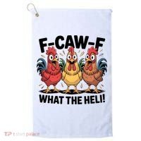 F-Caw-A What The Heli! Funny Chicken Golf Towel thumb 0