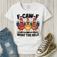 F-Caw-A What The Heli! Funny Chicken Women's T-Shirt thumb 3