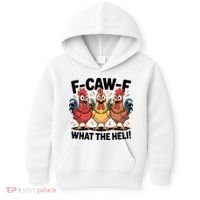 F-Caw-A What The Heli! Funny Chicken Kids Hoodie thumb 0
