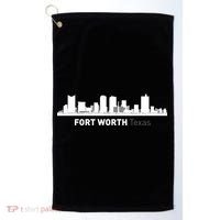 Fort Worth Texas Skyline Golf Towel thumb 0