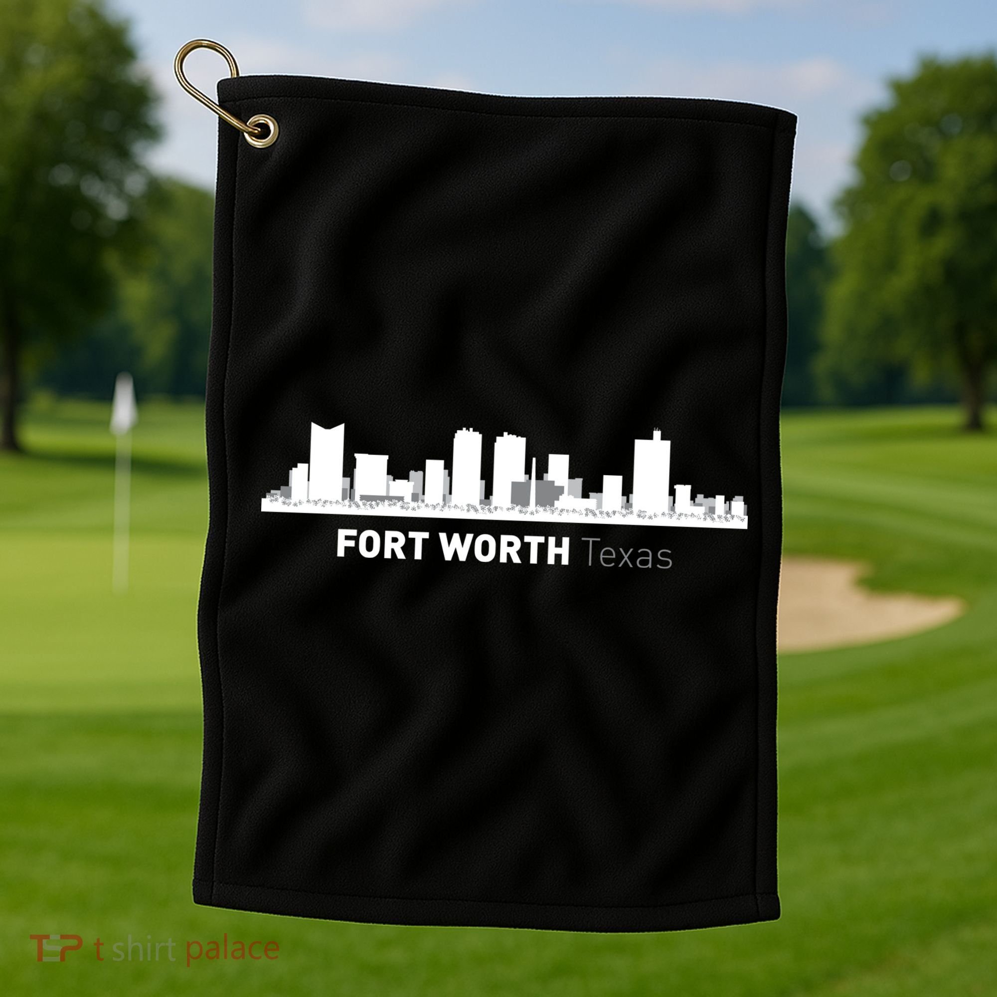 Fort Worth Texas Skyline Golf Towel