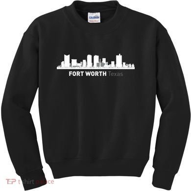 Fort Worth Texas Skyline Kids Sweatshirt