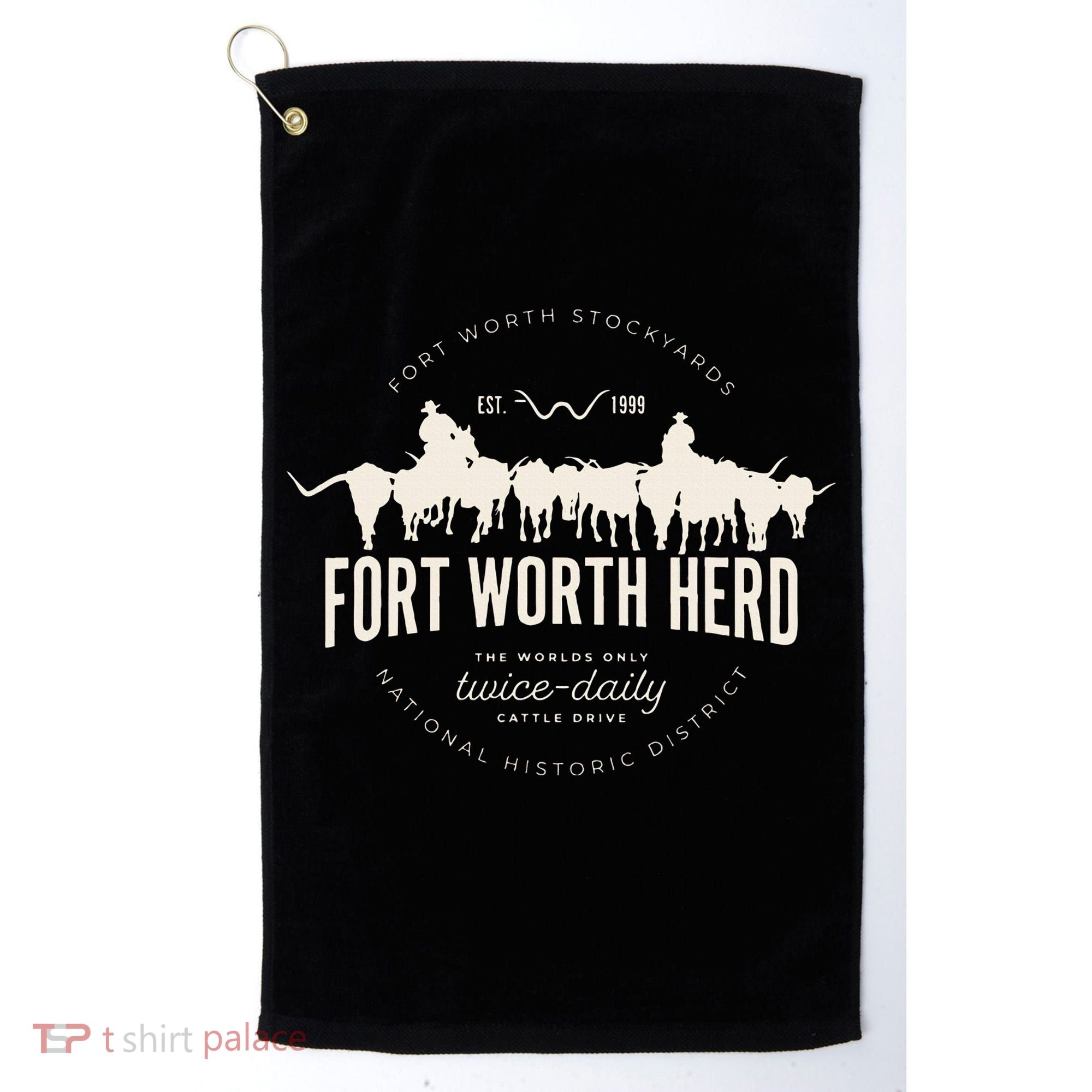 Fort Worth Texas Stockyards And Rodeo Cowboy Golf Towel