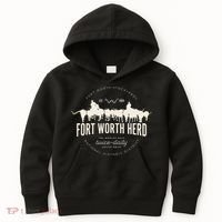 Fort Worth Texas Stockyards And Rodeo Cowboy Kids Hoodie thumb 0