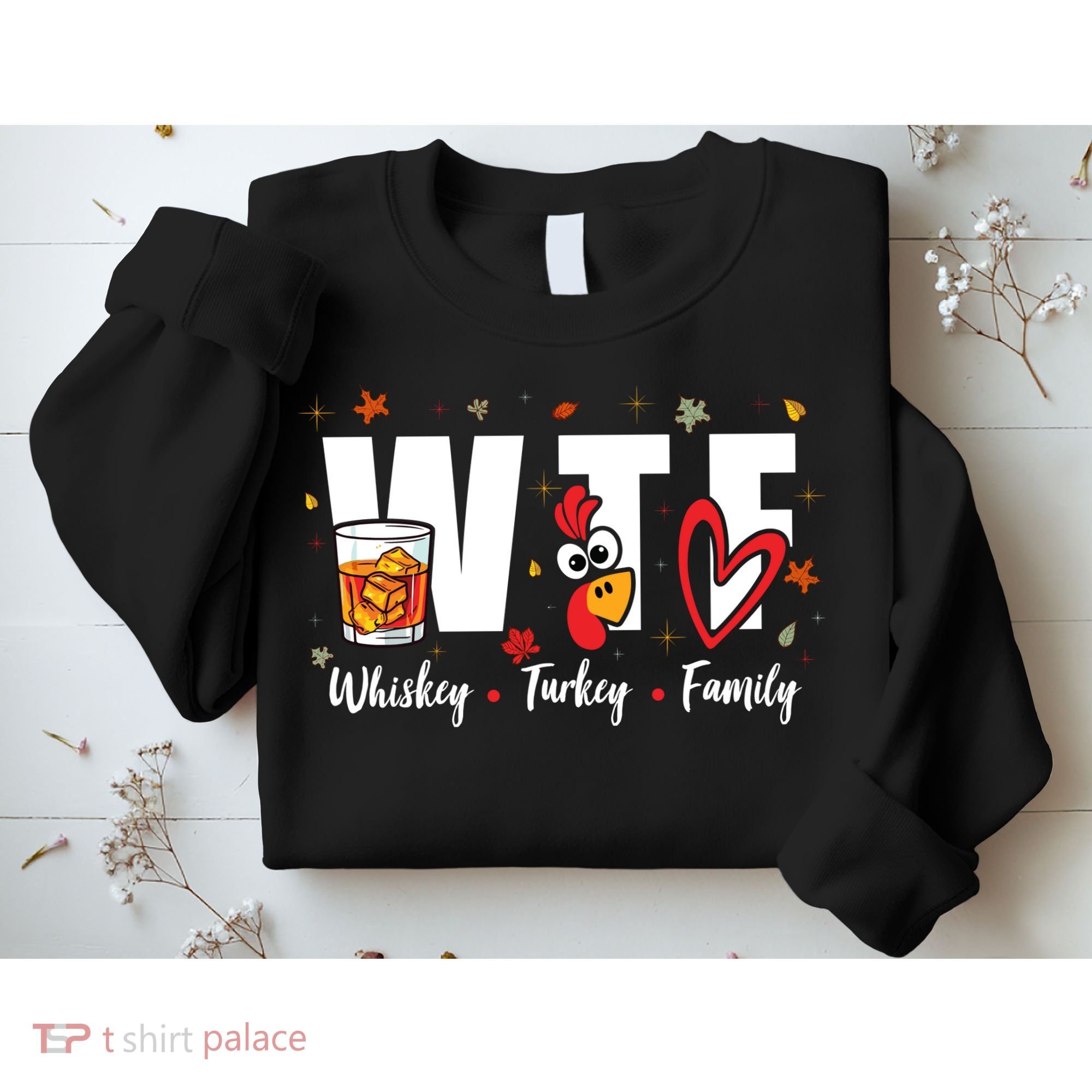 Funny Whiskey Turkey Family Bourbon Lovers Thanksgiving Sweatshirt
