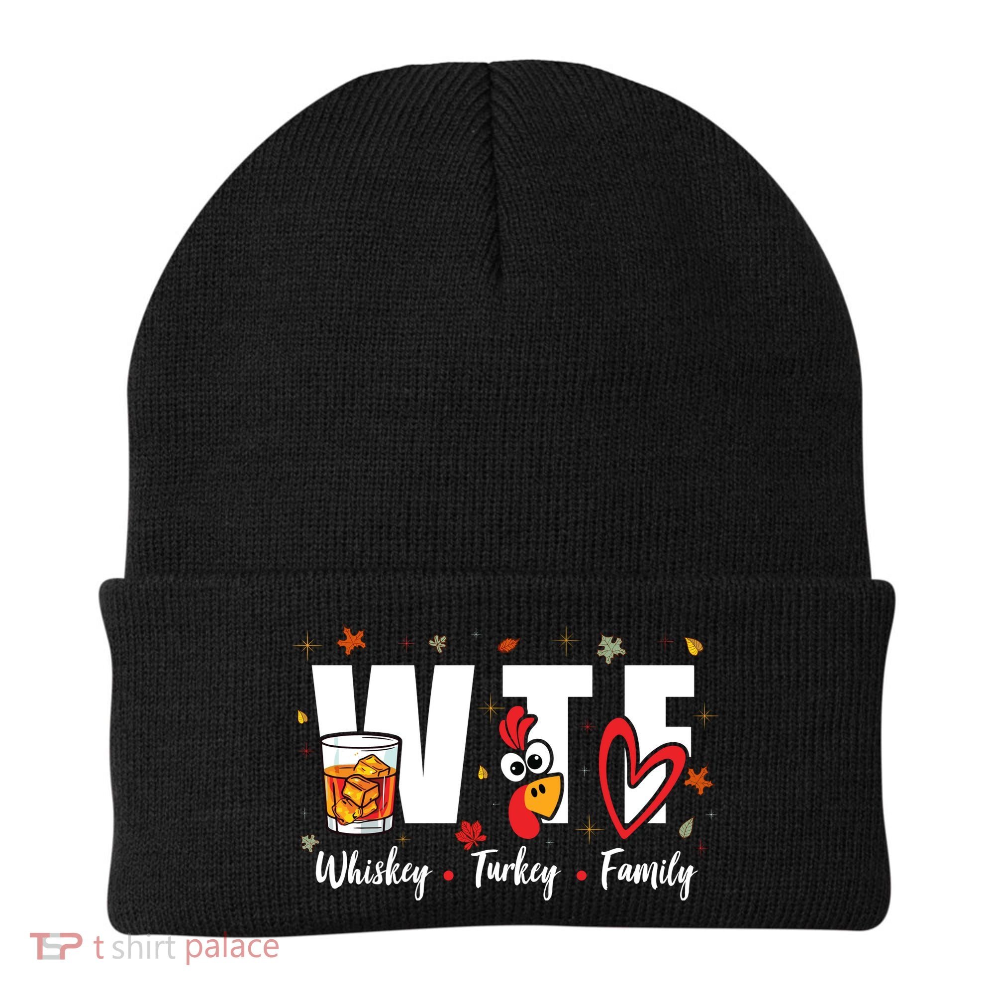 Funny Whiskey Turkey Family Bourbon Lovers Thanksgiving Beanie
