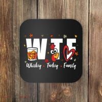 Funny Whiskey Turkey Family Bourbon Lovers Thanksgiving Coaster thumb 0