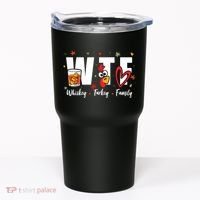 Funny Whiskey Turkey Family Bourbon Lovers Thanksgiving Tumbler thumb 0