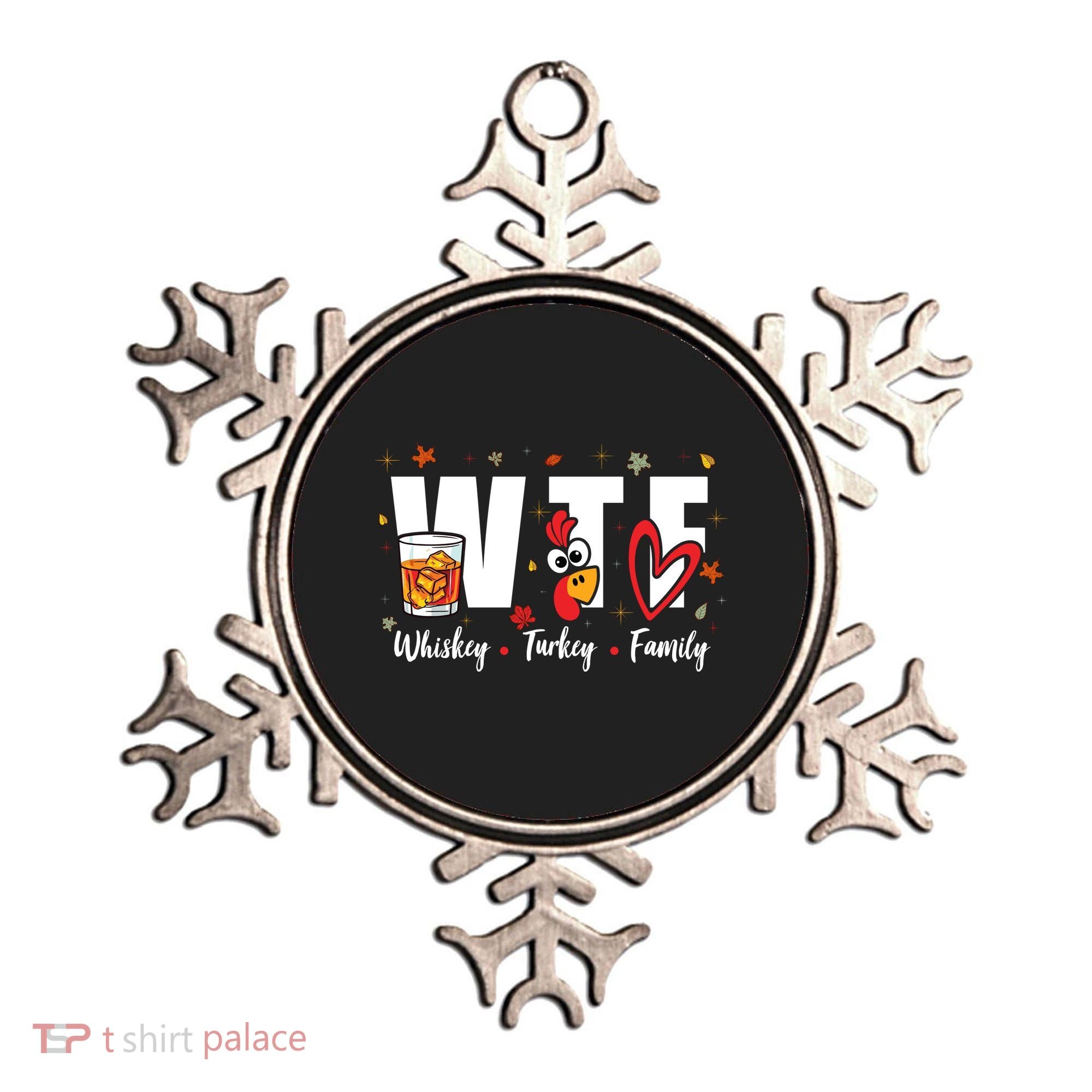 Funny Whiskey Turkey Family Bourbon Lovers Thanksgiving Ornament