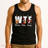 Funny Whiskey Turkey Family Bourbon Lovers Thanksgiving Tank Top thumb 3