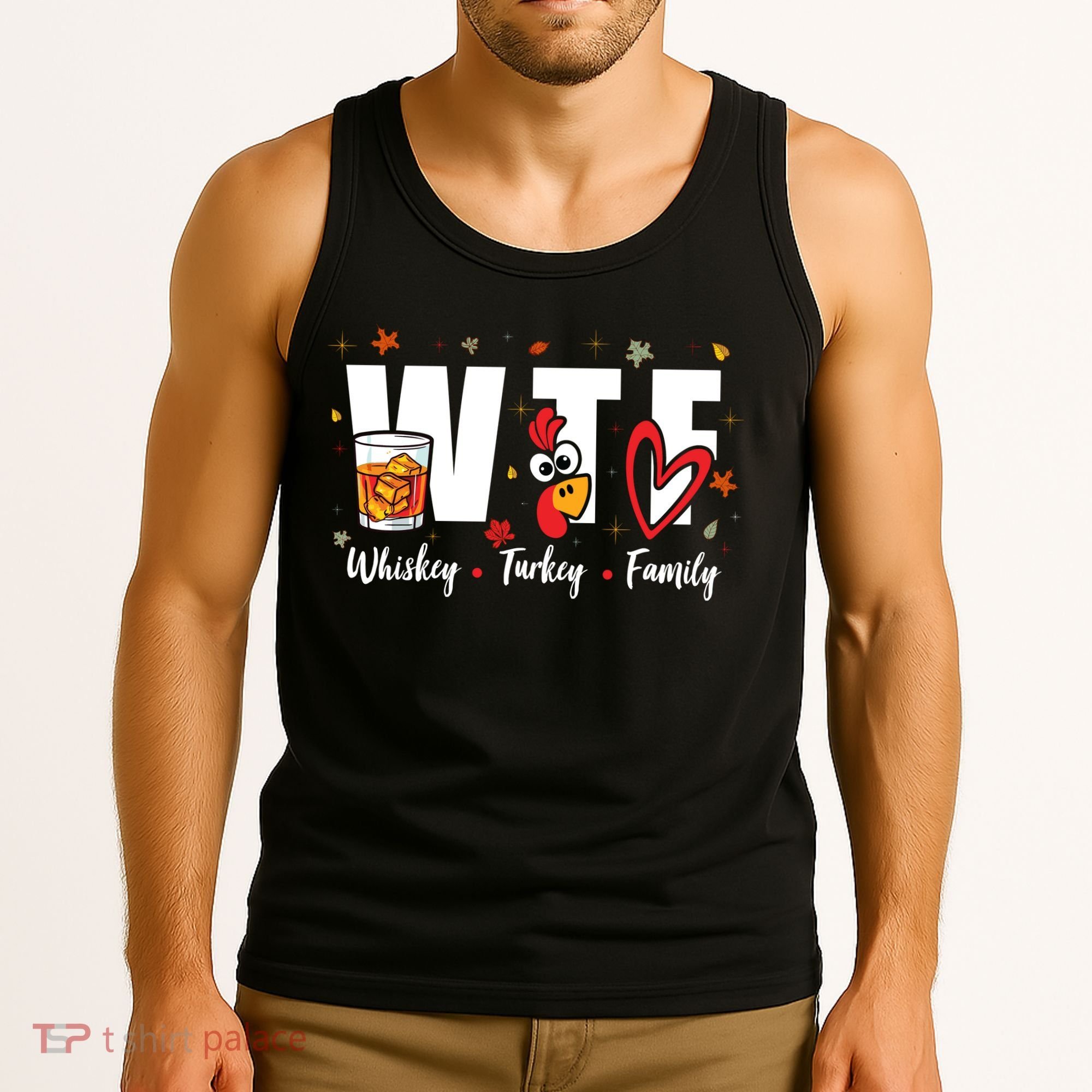 Funny Whiskey Turkey Family Bourbon Lovers Thanksgiving Tank Top