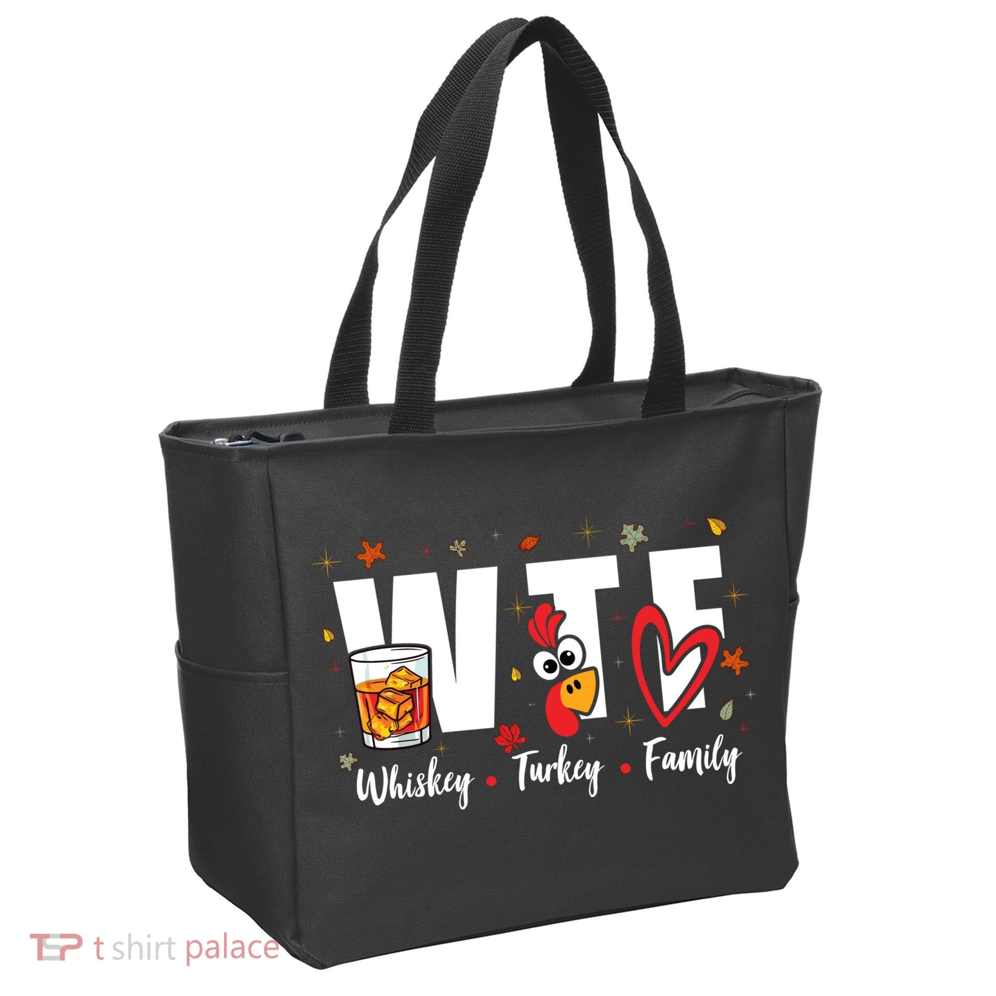 Funny Whiskey Turkey Family Bourbon Lovers Thanksgiving Tote Bag