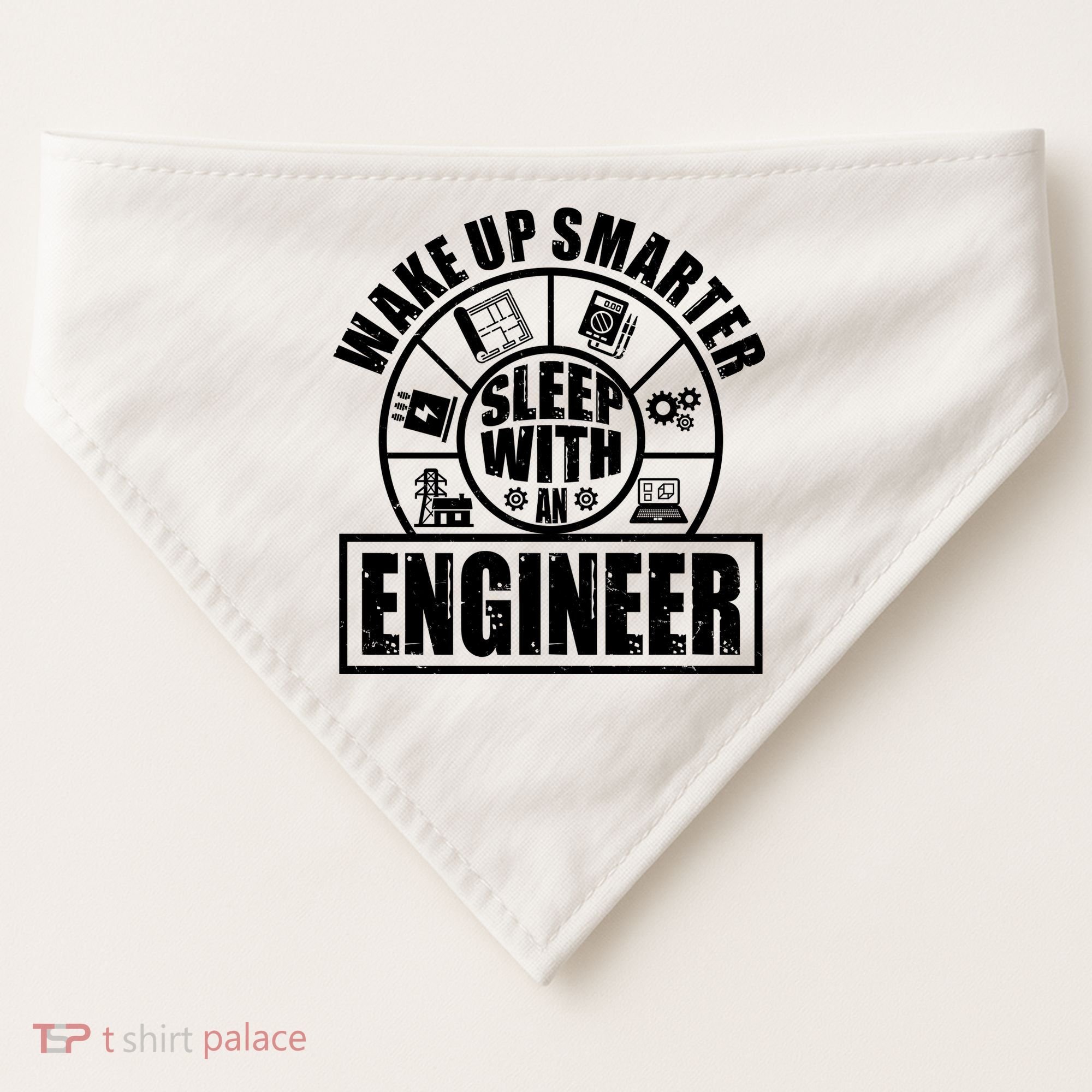 Funny Wake Up Smarter Sleep With A Engineer USA-Made Doggie Bandana