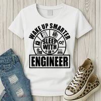 Funny Wake Up Smarter Sleep With A Engineer Women's T-Shirt thumb 3