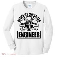 Funny Wake Up Smarter Sleep With A Engineer Kids Long Sleeve Shirt thumb 0