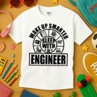 Funny Wake Up Smarter Sleep With A Engineer Kids T-Shirt thumb 3
