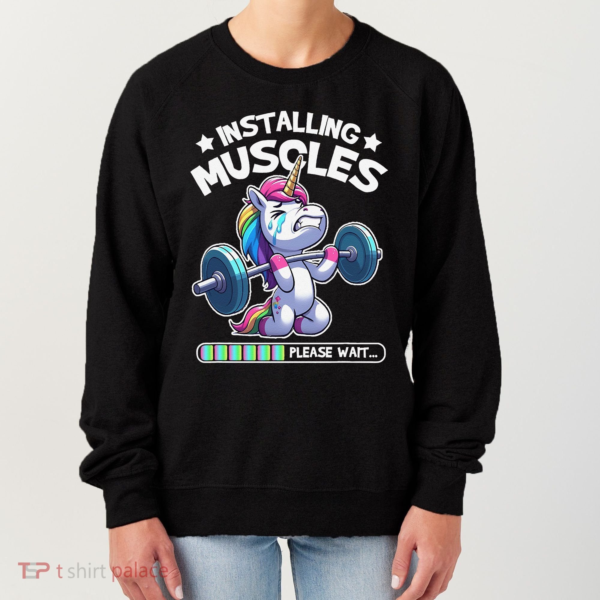 Fitness Weightlifting Unicorn Gym Workout Weight Training Women's Sweatshirt