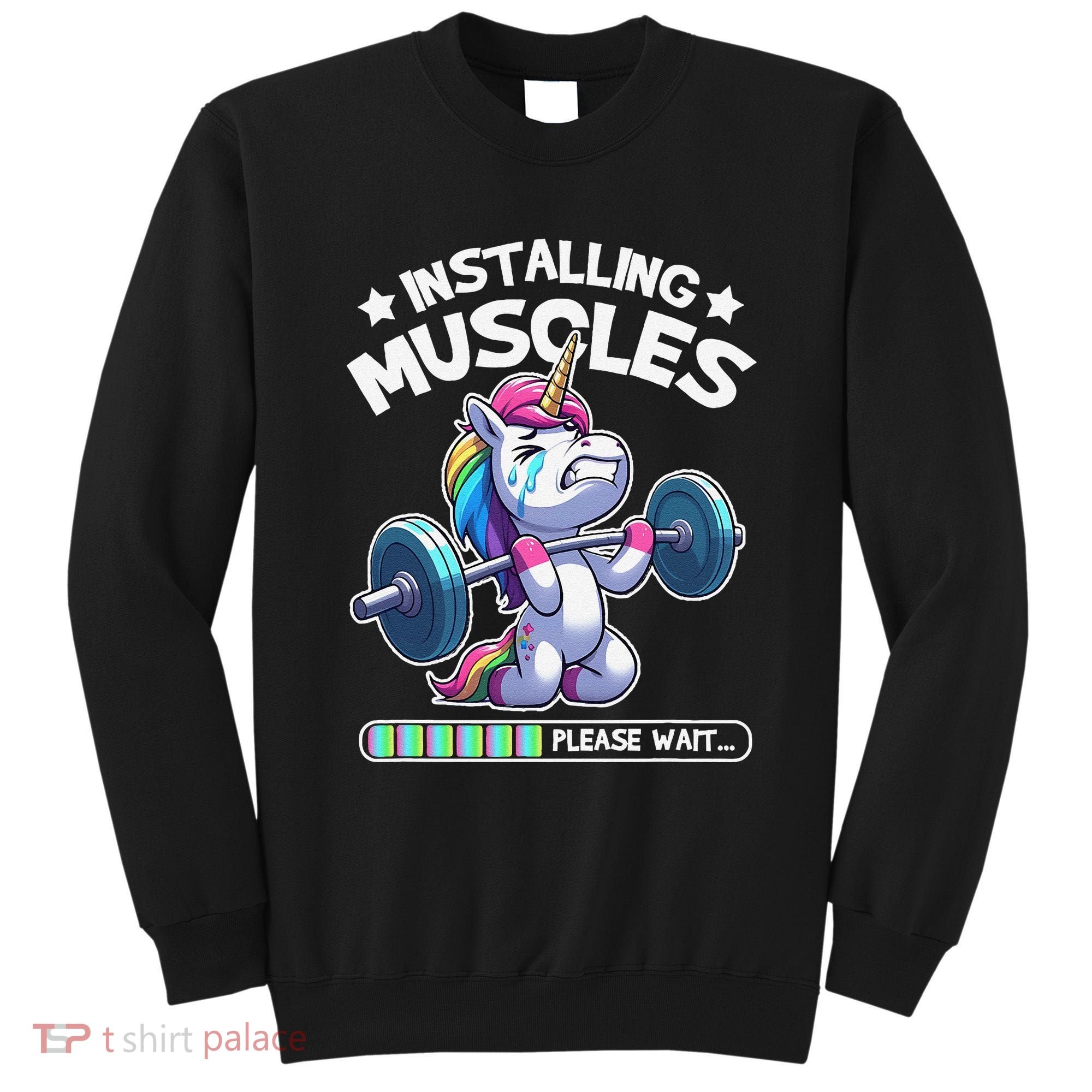 Fitness Weightlifting Unicorn Gym Workout Weight Training Sweatshirt