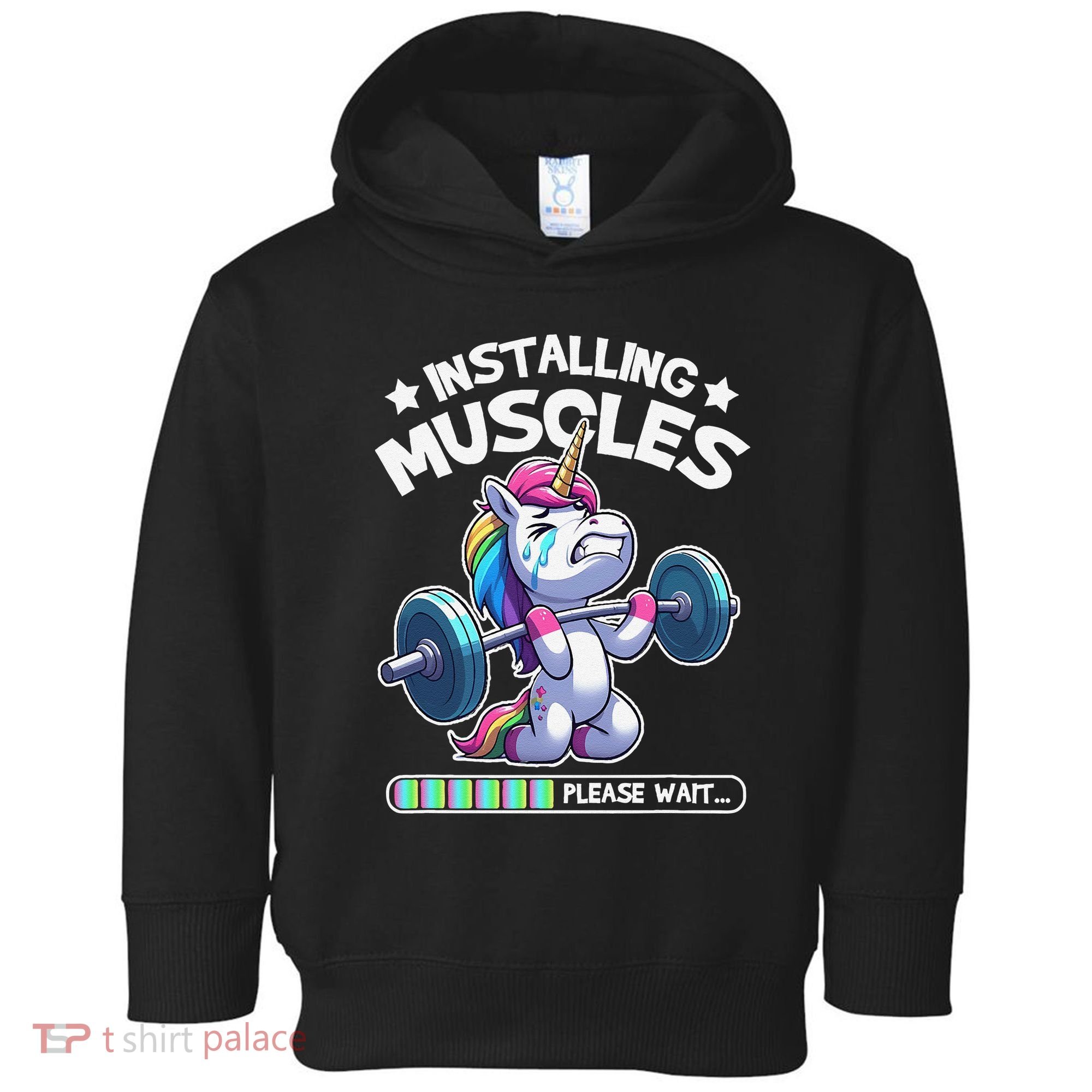 Fitness Weightlifting Unicorn Gym Workout Weight Training Toddler Hoodie