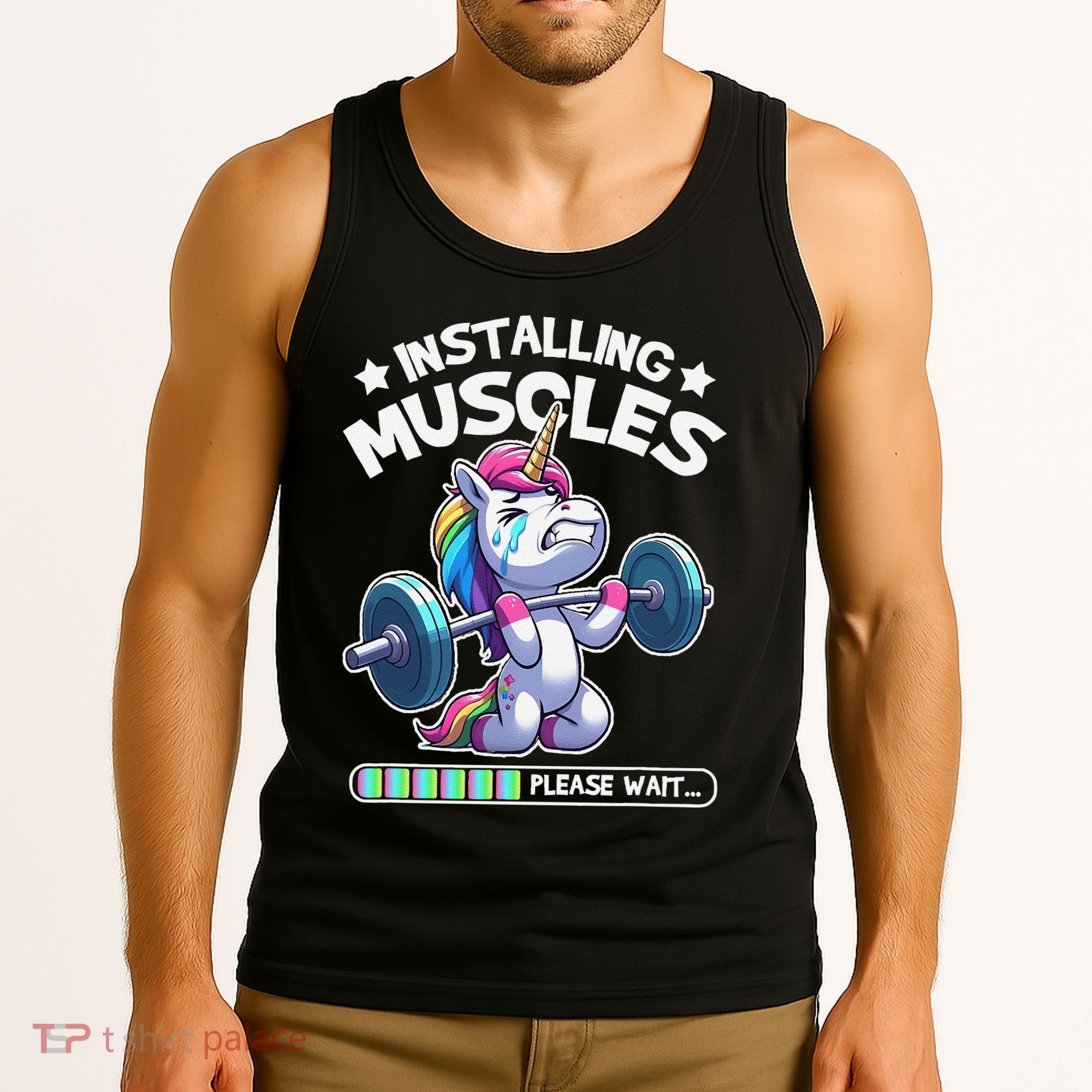 Fitness Weightlifting Unicorn Gym Workout Weight Training Tank Top