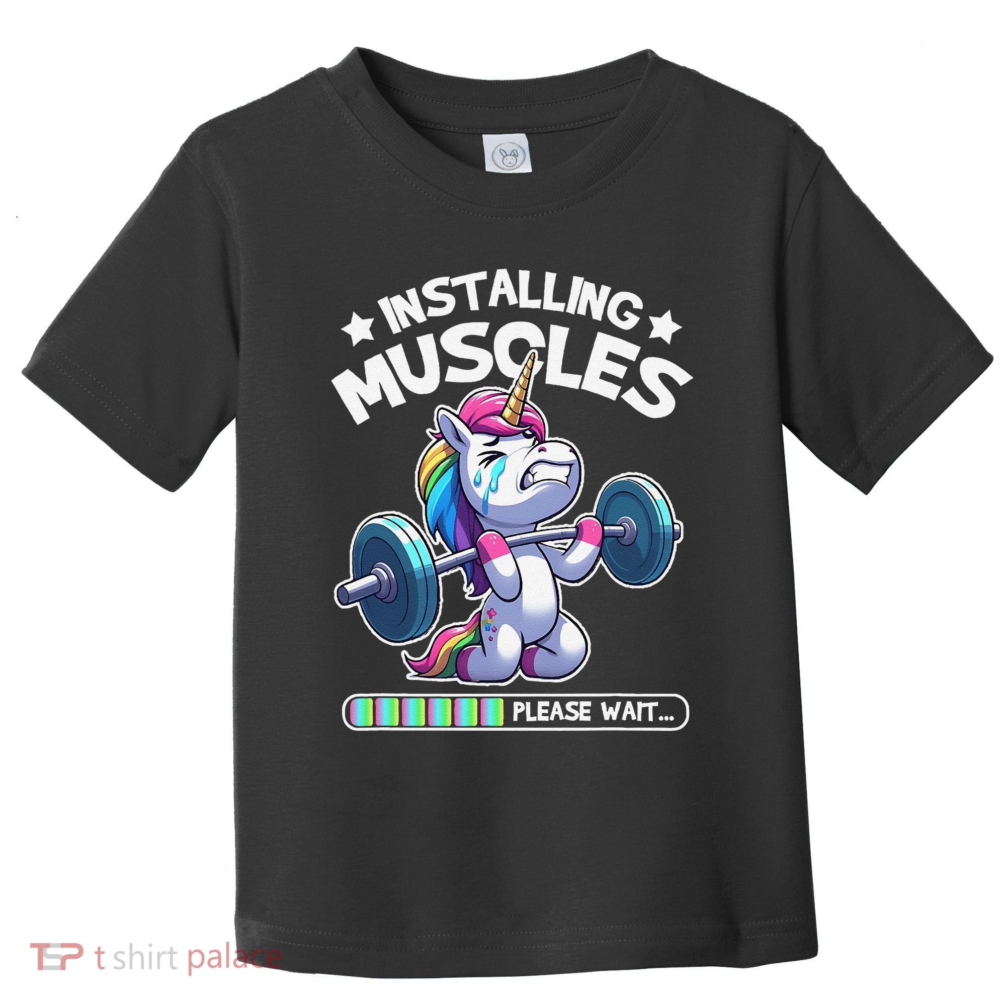 Fitness Weightlifting Unicorn Gym Workout Weight Training Toddler T-Shirt