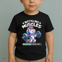 Fitness Weightlifting Unicorn Gym Workout Weight Training Toddler T-Shirt thumb 2