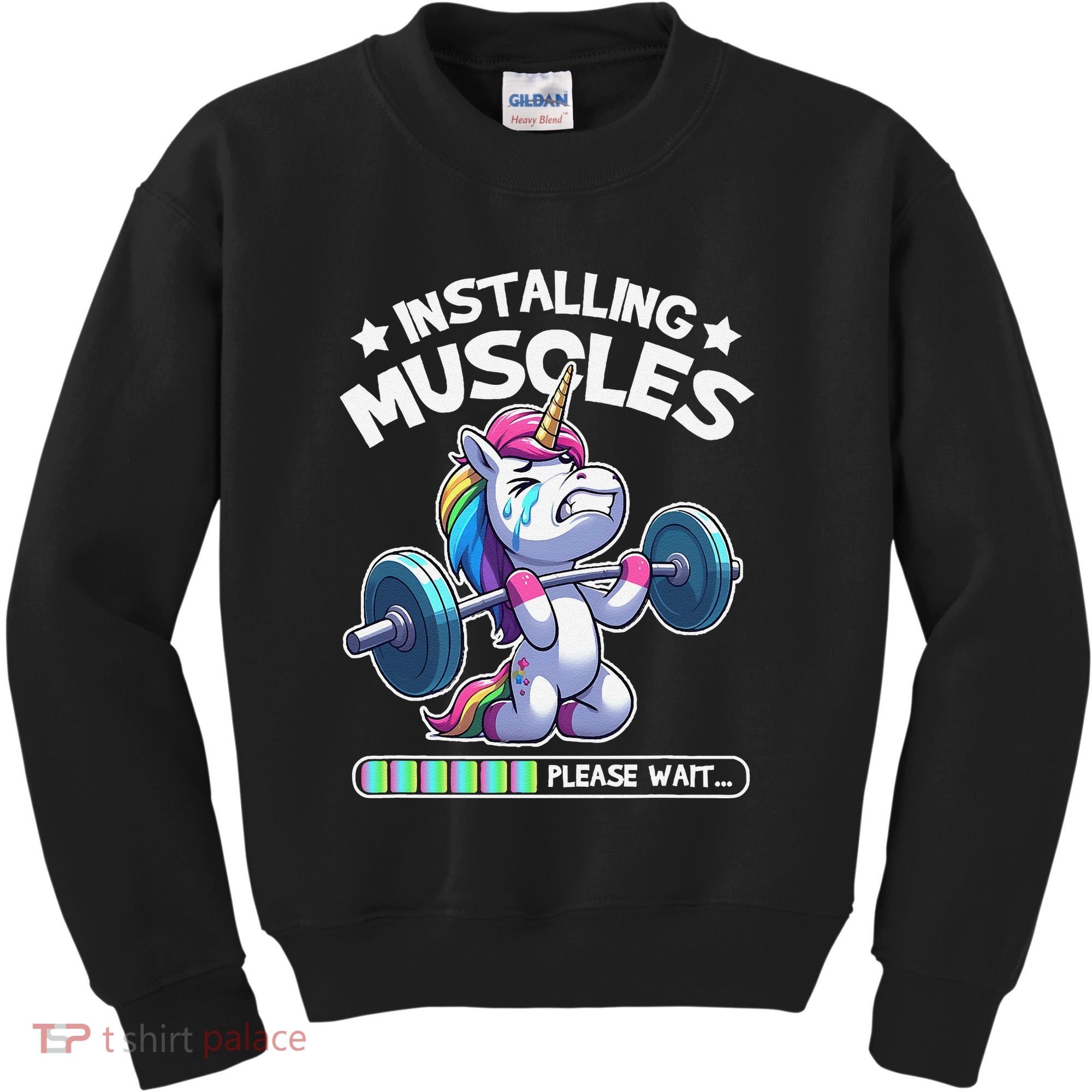 Fitness Weightlifting Unicorn Gym Workout Weight Training Kids Sweatshirt