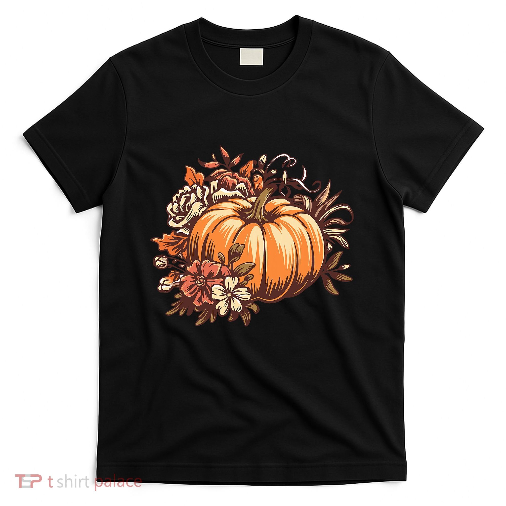 Fall Women Vintage Pumpkin Autumn Graphic Thanksgiving T-Shirt