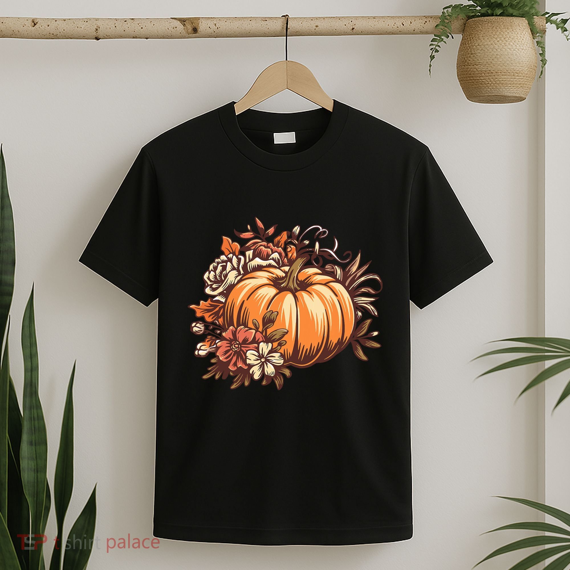 Fall Women Vintage Pumpkin Autumn Graphic Thanksgiving T-Shirt