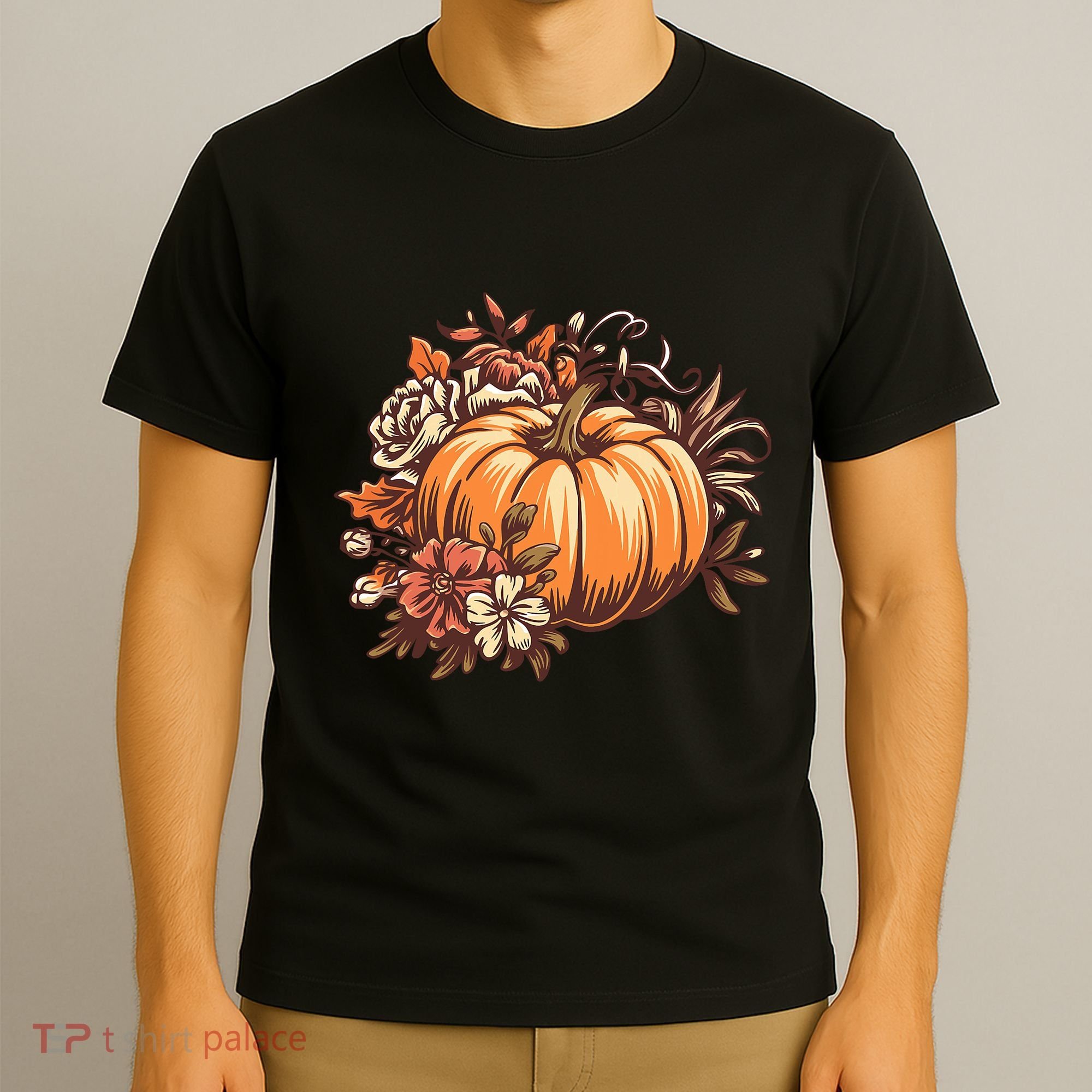Fall Women Vintage Pumpkin Autumn Graphic Thanksgiving T-Shirt