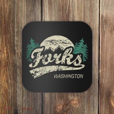 Forks Washington Vintage Coaster