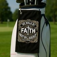For We Walk Faith Not By Sight Christian Bible Verse Golf Towel thumb 2