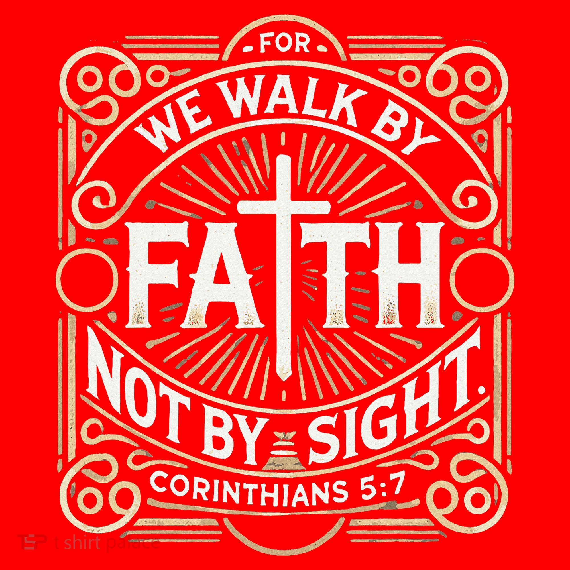 For We Walk Faith Not By Sight Christian Bible Verse Santa Hat