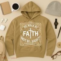 For We Walk Faith Not By Sight Christian Bible Verse Hoodie thumb 3
