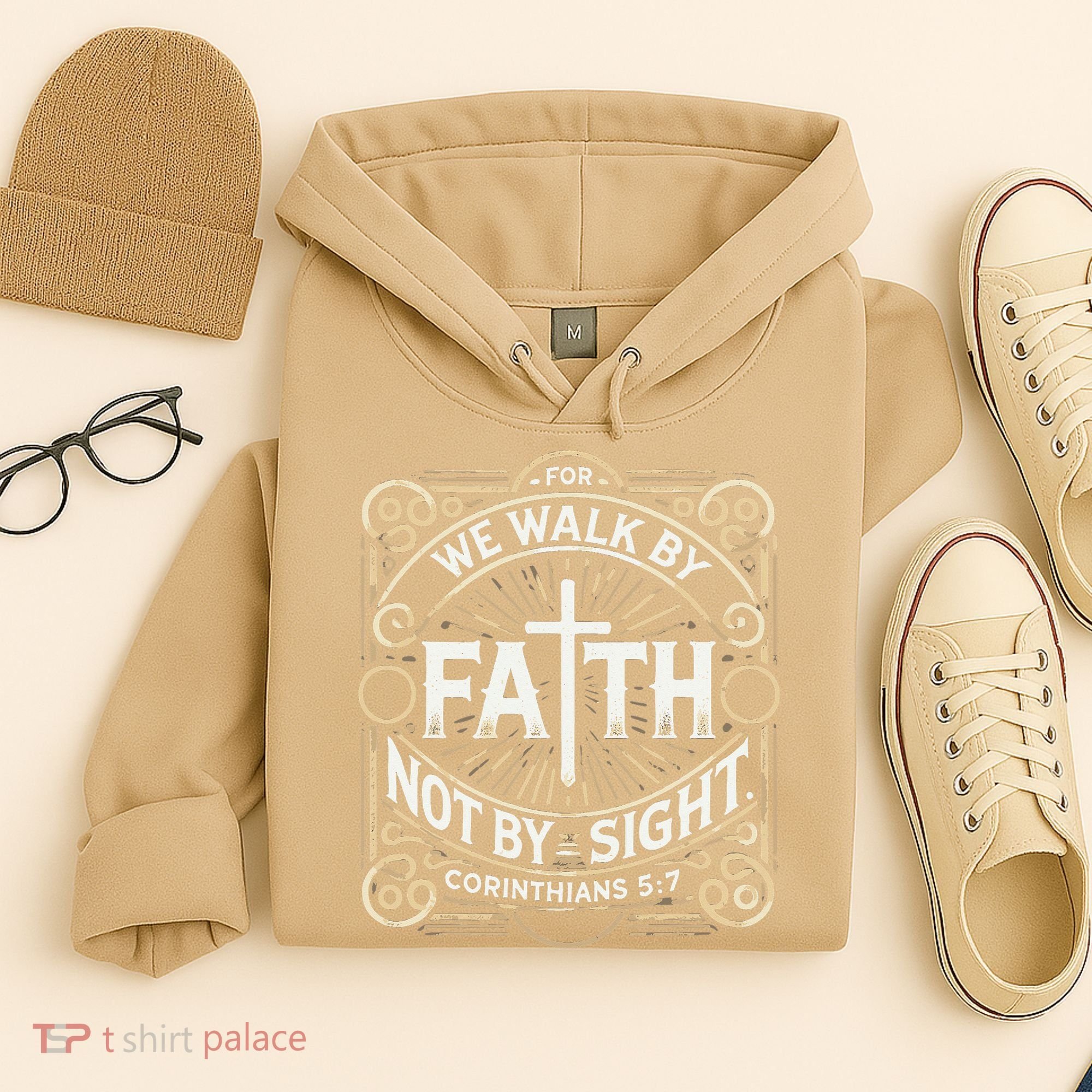 For We Walk Faith Not By Sight Christian Bible Verse Hoodie