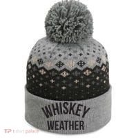 Funny Whiskey Weather Winter Holiday The Baniff Cuffed Pom Beanie thumb 0