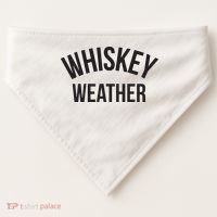 Funny Whiskey Weather Winter Holiday USA-Made Doggie Bandana thumb 0
