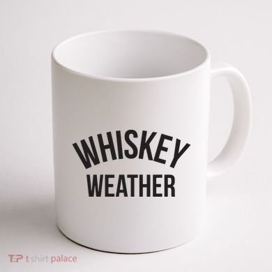 Funny Whiskey Weather Winter Holiday Coffee Mug back