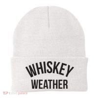 Funny Whiskey Weather Winter Holiday Beanie thumb 0