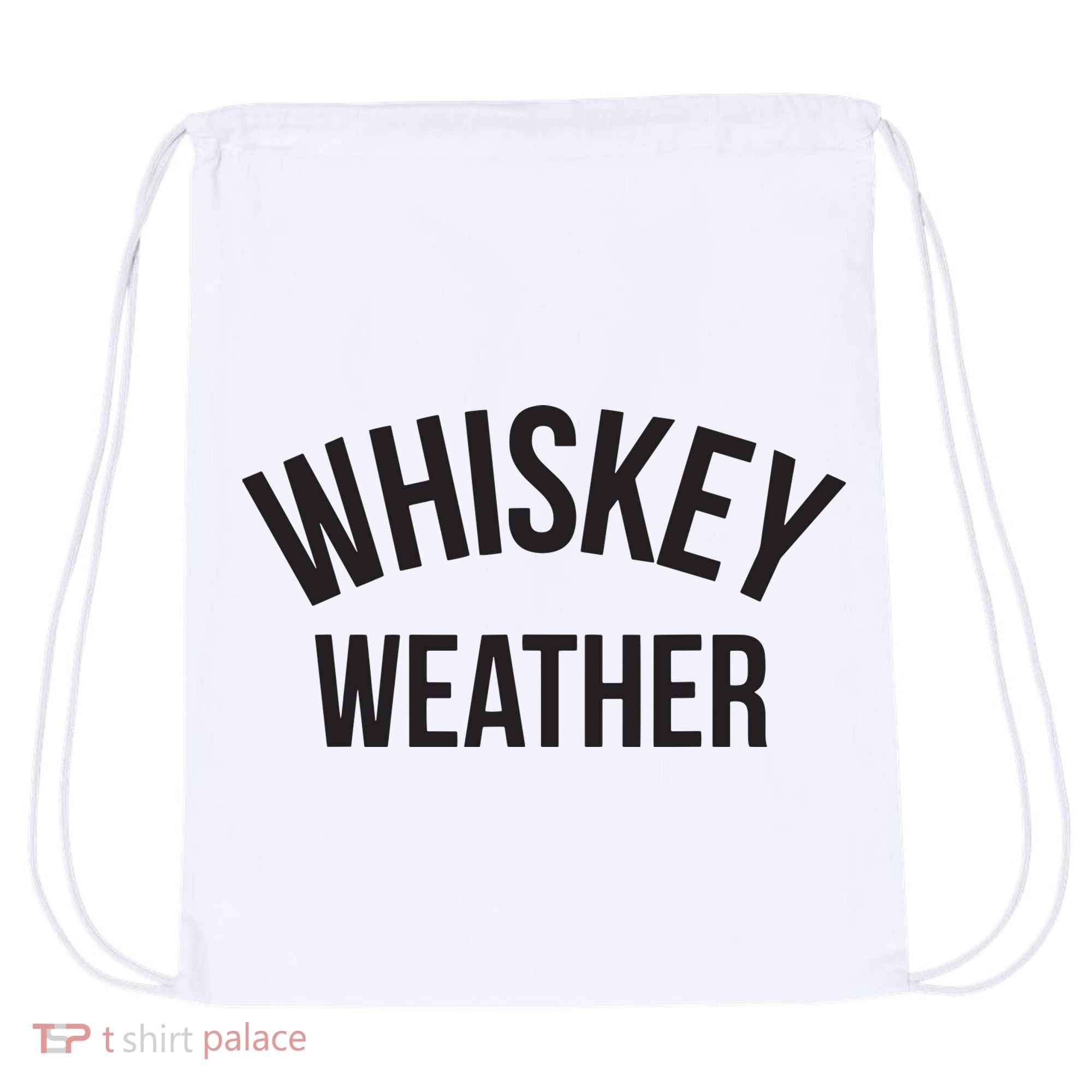 Funny Whiskey Weather Winter Holiday Drawstring Bag