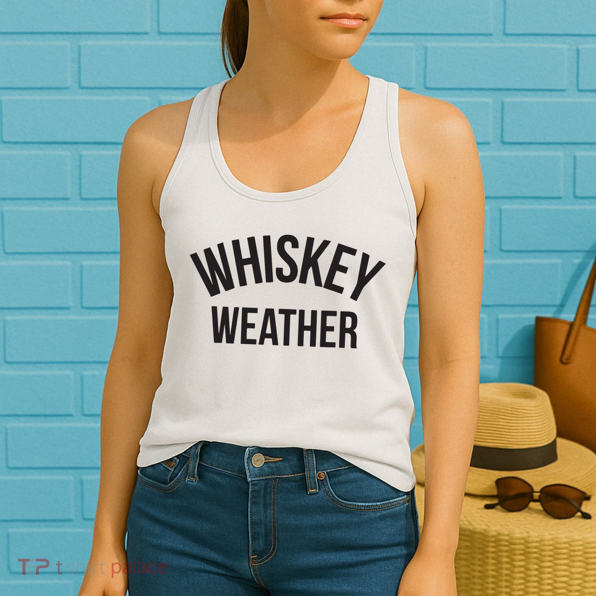 Funny Whiskey Weather Winter Holiday Women's Tank Top