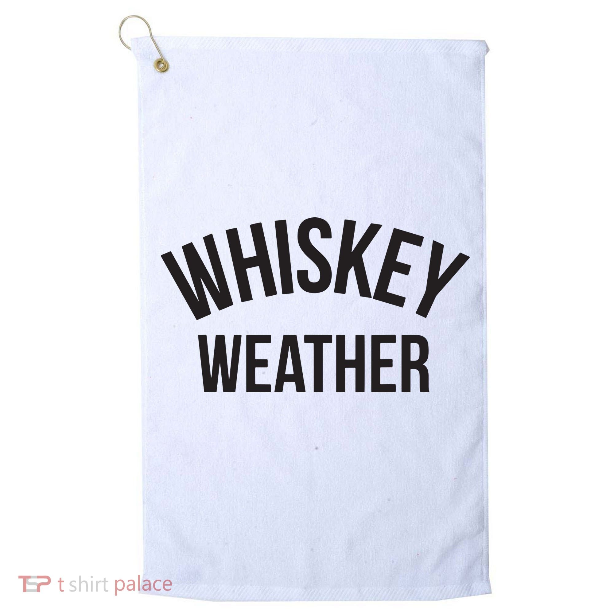 Funny Whiskey Weather Winter Holiday Golf Towel