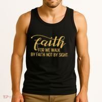 Faith We Walk By Faith Not By Sight Christian Tank Top thumb 3